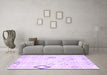 Machine Washable Solid Purple Modern Area Rugs in a Living Room, wshcon3066pur