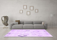 Machine Washable Solid Purple Modern Rug, wshcon3066pur