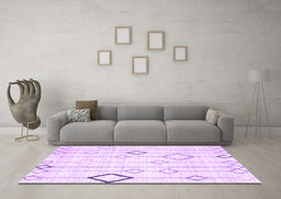 Machine Washable Solid Purple Modern Area Rugs in a Living Room, wshcon3066pur