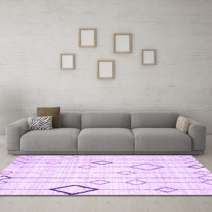 Machine Washable Solid Purple Modern Area Rugs in a Living Room, wshcon3066pur
