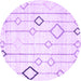 Round Solid Purple Modern Rug, con3066pur