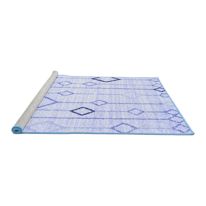 Sideview of Machine Washable Solid Blue Modern Rug, wshcon3066blu