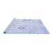 Sideview of Machine Washable Solid Blue Modern Rug, wshcon3066blu