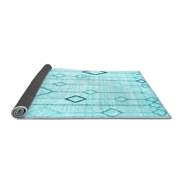 Sideview of Solid Light Blue Modern Rug, con3066lblu