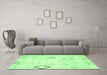 Machine Washable Solid Green Modern Area Rugs in a Living Room,, wshcon3066grn