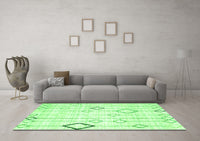 Machine Washable Solid Green Modern Rug, wshcon3066grn