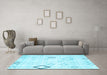 Machine Washable Solid Light Blue Modern Rug in a Living Room, wshcon3066lblu