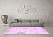 Machine Washable Solid Pink Modern Rug in a Living Room, wshcon3066pnk