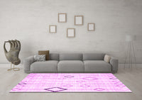 Machine Washable Solid Pink Modern Rug, wshcon3066pnk