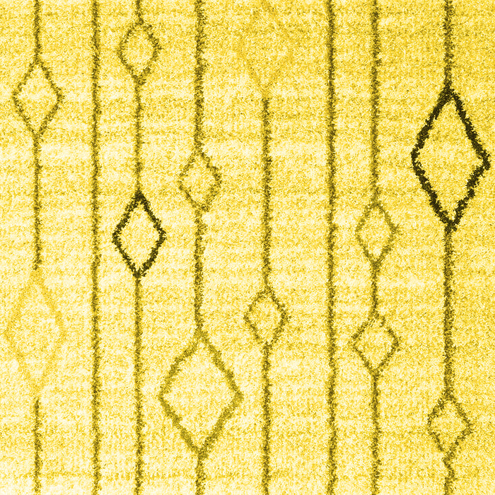 Machine Washable Solid Yellow Modern Rug, wshcon3067yw