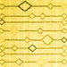 Square Machine Washable Solid Yellow Modern Rug, wshcon3067yw