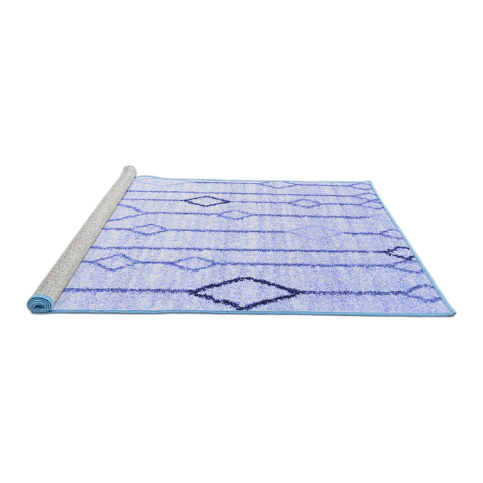 Sideview of Machine Washable Solid Blue Modern Rug, wshcon3067blu