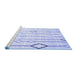 Sideview of Machine Washable Solid Blue Modern Rug, wshcon3067blu