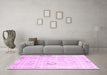 Machine Washable Solid Pink Modern Rug in a Living Room, wshcon3067pnk