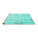 Sideview of Machine Washable Solid Turquoise Modern Area Rugs, wshcon3067turq