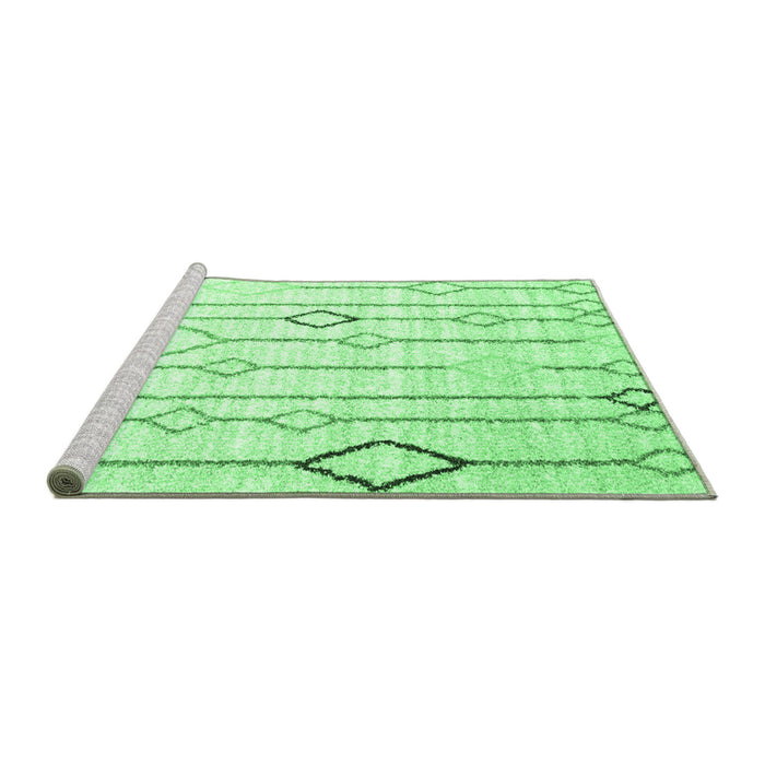 Sideview of Machine Washable Solid Emerald Green Modern Area Rugs, wshcon3067emgrn