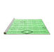 Sideview of Machine Washable Solid Emerald Green Modern Area Rugs, wshcon3067emgrn