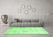 Machine Washable Solid Green Modern Area Rugs in a Living Room,, wshcon3067grn