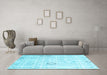 Machine Washable Solid Light Blue Modern Rug in a Living Room, wshcon3067lblu