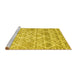 Sideview of Machine Washable Abstract Yellow Contemporary Rug, wshcon3068yw