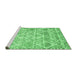 Sideview of Machine Washable Abstract Emerald Green Contemporary Area Rugs, wshcon3068emgrn