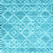 Square Abstract Light Blue Contemporary Rug, con3068lblu