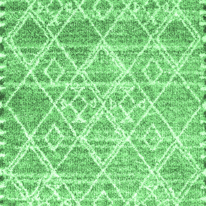 Machine Washable Abstract Emerald Green Contemporary Area Rugs, wshcon3068emgrn