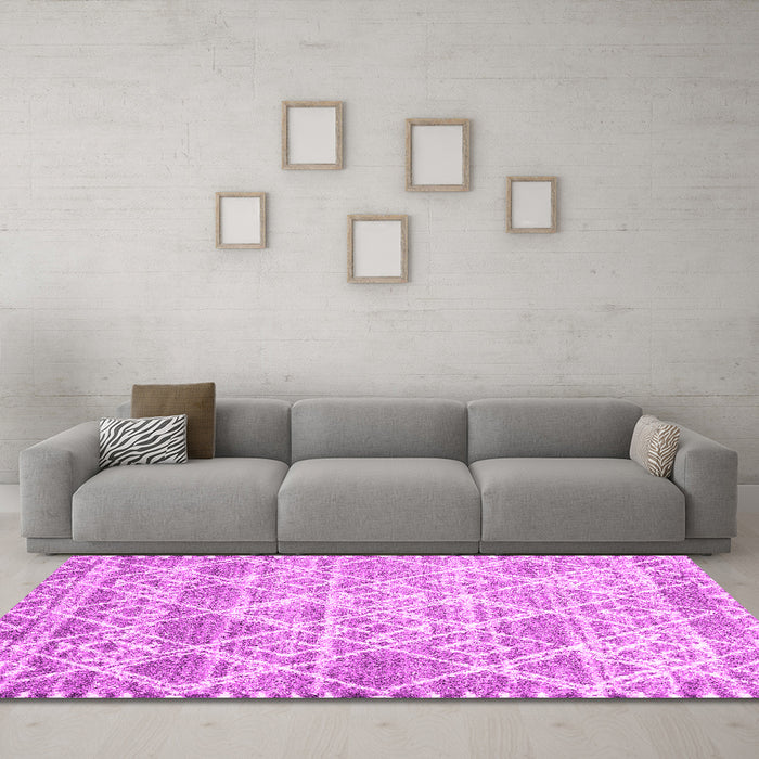 Machine Washable Abstract Pink Contemporary Rug in a Living Room, wshcon3068pnk