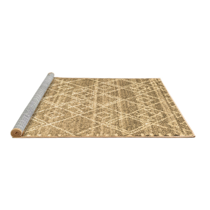 Sideview of Machine Washable Abstract Brown Contemporary Rug, wshcon3068brn