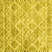 Square Machine Washable Abstract Yellow Contemporary Rug, wshcon3068yw