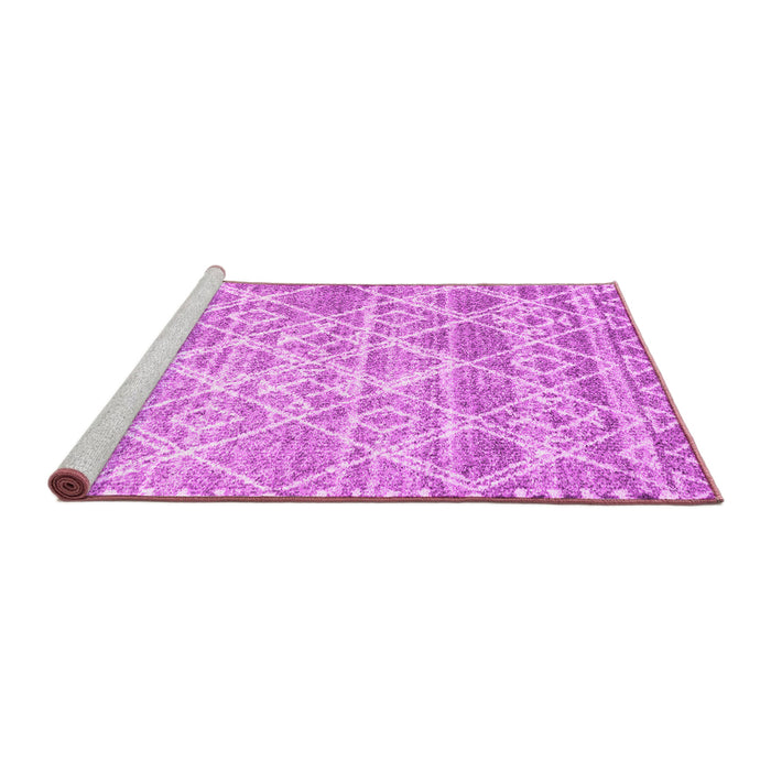 Sideview of Machine Washable Abstract Pink Contemporary Rug, wshcon3068pnk