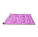 Sideview of Machine Washable Abstract Pink Contemporary Rug, wshcon3068pnk