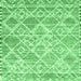 Square Abstract Emerald Green Contemporary Rug, con3068emgrn