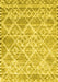 Machine Washable Abstract Yellow Contemporary Rug, wshcon3068yw