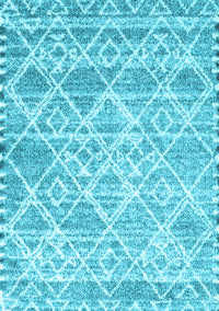 Abstract Light Blue Contemporary Rug, con3068lblu