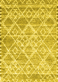 Abstract Yellow Contemporary Rug, con3068yw