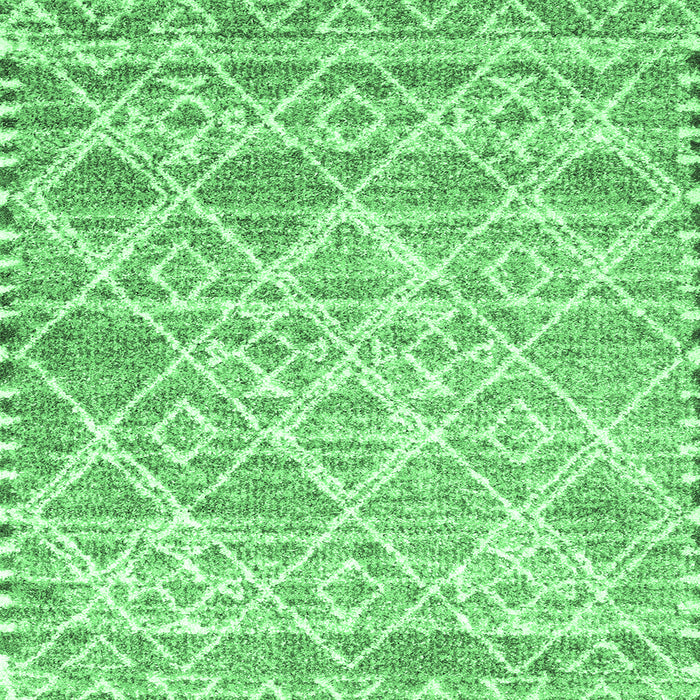 Square Machine Washable Abstract Emerald Green Contemporary Area Rugs, wshcon3068emgrn