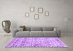 Machine Washable Abstract Purple Contemporary Area Rugs in a Living Room, wshcon3068pur