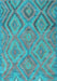 Machine Washable Southwestern Light Blue Country Rug, wshcon3069lblu