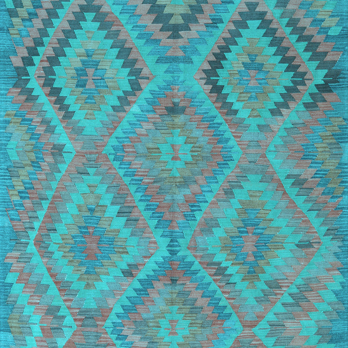 Machine Washable Southwestern Light Blue Country Rug, wshcon3069lblu