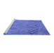 Sideview of Machine Washable Southwestern Blue Country Rug, wshcon3069blu