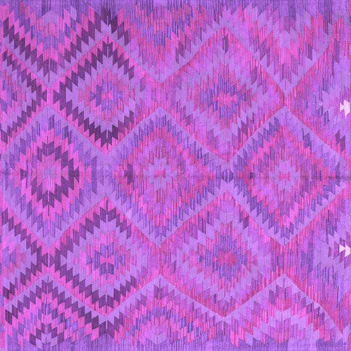 Square Machine Washable Southwestern Purple Country Area Rugs, wshcon3069pur