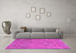 Machine Washable Southwestern Pink Country Rug in a Living Room, wshcon3069pnk