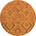 Square Southwestern Orange Country Rug, con3069org
