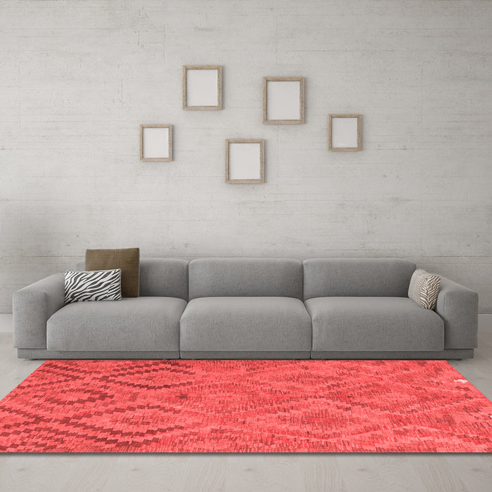 Country Red Washable Rugs