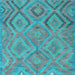 Square Southwestern Light Blue Country Rug, con3069lblu