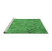 Sideview of Machine Washable Southwestern Emerald Green Country Area Rugs, wshcon3069emgrn