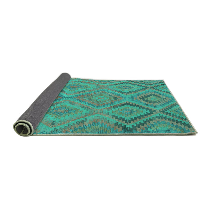 Sideview of Southwestern Turquoise Country Rug, con3069turq