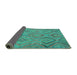 Sideview of Southwestern Turquoise Country Rug, con3069turq