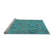 Sideview of Machine Washable Southwestern Light Blue Country Rug, wshcon3069lblu